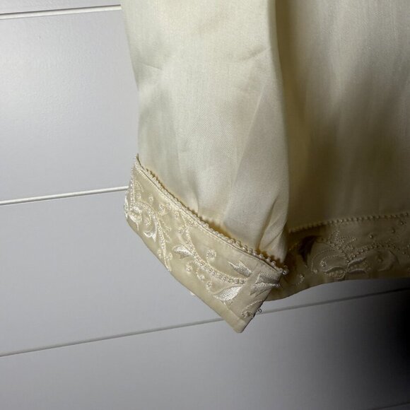 Ann Taylor Silk Ivory w/ Embellishments Shantung Jacket Sz 12/Tank Sz 10 Set - Picture 9 of 14
